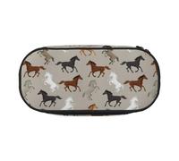 FFCVZAA Cute Horse Print Fashionable Pencil Case Travel Makeup Bag School Student Essentials Toiletry Pouch