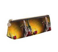 FFCVZAA Grapes Wine Bottles and Drink Print Convenience Pencil Case Pen Pouch School College Office Boys Girls Study Supplies