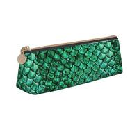 FFCVZAA Green Fish Scales Print Convenience Pencil Case Pen Pouch School College Office Boys Girls Study Supplies