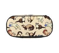 FFCVZAA Hairy Ferret Print Fashionable Pencil Case Travel Makeup Bag School Student Essentials Toiletry Pouch