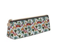 FFCVZAA Hawaiian Surfer on Wavy Print Convenience Pencil Case Pen Pouch School College Office Boys Girls Study Supplies