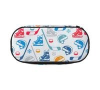 FFCVZAA Hockey Elements Creative Patterned Print Fashionable Pencil Case Travel Makeup Bag School Student Essentials Toiletry Pouch