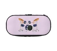 FFCVZAA Jazz Drum Print Fashionable Pencil Case Travel Makeup Bag School Student Essentials Toiletry Pouch