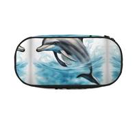 FFCVZAA Ocean Dolphin Looking at You Print Fashionable Pencil Case Travel Makeup Bag School Student Essentials Toiletry Pouch
