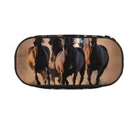 FFCVZAA Running Horses Print Fashionable Pencil Case Travel Makeup Bag School Student Essentials Toiletry Pouch