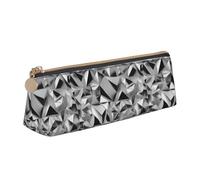 FFCVZAA Silver Geometric Figure Print Convenience Pencil Case Pen Pouch School College Office Boys Girls Study Supplies