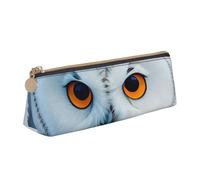 FFCVZAA Snowy Owl Eyes Print Convenience Pencil Case Pen Pouch School College Office Boys Girls Study Supplies