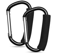 FFDASHUN 2 Pack Large Buggy Clips Heavy Duty Aluminium Carabiner Super Durable Lock Carabiner Hook for Camping Hammocks Dog Leash Yoga Swing(Black)