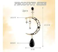 FFDHWU 1 Pair Of Moon Gothic Earrings And 1 Necklace, Lace Rhinestone Clavicle Chain, Creative Trend Pendant Earrings, Matching For Parties And Gatherings.