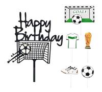 FFDHWU 1 Piece Happy Birthday Football Insert, With Set Of 5 Football Series Inserts, Fan Birthday Decoration, Birthday Cake Decoration, Dessert Decoration