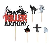 FFDHWU 1 Piece Of Killer Cake Insert, 5 Pieces Of Small Cake Insert, Cake Topper, Horror Cake Decoration, Cupcake Insert, Party Cake Dessert Decoration