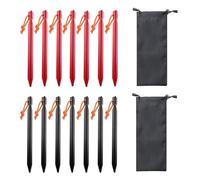 FFDHWU 14 Pieces Of Tent Nails, 2 Pieces Of Storage Bags, Camping Nails, Metal Triangular Ground Nails, Windproof Reinforced Ground Nails, Outdoor Tent Accessories