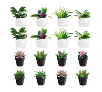 FFDHWU 16 Pieces Of Simulated Potted Plants, Mini Potted Plant Models, Plant Models, Micro Landscape Ornaments, Creative Ornaments, Doll House Accessories