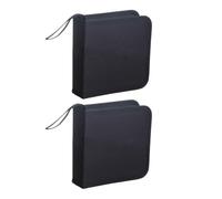 FFDHWU 2 Pieces Black Cd Bag, Cd Storage Box, Car Oxford Cloth Cd Bag, Convenient Dvd Storage Bag, 40 Capacity Cd Holder Box