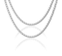 FFDHWU 2 Pieces of Men's Necklaces, Titanium Steel Necklaces, Fashion Necklaces, Vintage Necklaces, Simple Necklaces, Clothing Accessories