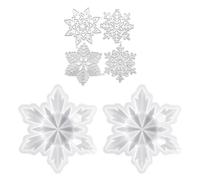 FFDHWU 2 Pieces Of Snowflake Modeling Molds, With 4 Pieces Of Embossing Knives, Exquisite Cutting Design, Suitable For Handmade Diy, Holiday Decoration Production.