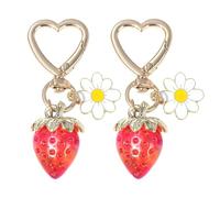 FFDHWU 2 Pieces Of Strawberry And Daisy Keychains, Sweet And Cute Keychains, Girls Keychains, Creative Keychains, Bag Decoration Pendants