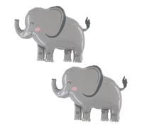 FFDHWU 2 Pieces Standing Elephant Balloons, 4D Animal Elephant Head Balloons, Grey, Modern, Classic, Animal, Unisex