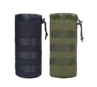 FFDHWU 2 Pieces Tactical Water Bottle Bag, Portable Water Bottle Bag, Adjustable Drawstring Mesh Bag, Outdoor Sports Bag, Suitable For Camping, Hiking, Fishing