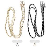 FFDHWU 2 Pu Mobile Phone Lanyards With 2 Mobile Phone Lanyard Clips, Metal Mobile Phone Chain, Mobile Phone Case Jewelry, Mobile Phone Neck Strap, Bag Replacement Chain