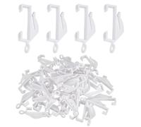 FFDHWU 200 Pieces Of Curtain Hooks, Track Pulley Hooks, Plastic Curtain Hooks, Shower Curtain Rings, Curtain Accessories, Suitable For Curtains, Shower Curtains, Clothes Drying Racks