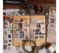 FFDHWU 240 Retro Film-Cut Stickers And 10 Rolls Of Washi Tape, Creative Pattern Combinations, Hand Account Diary Decoration, Sticker Decoration Tools, Handmade Materials.