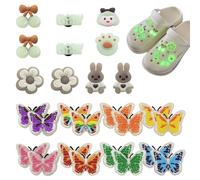 FFDHWU 26 Pcs Creative Luminous Shoe Decorations, Cute & Cartoon Designs, Glow In The Dark, Pvc Material, Detachable, Suitable For Various Shoes