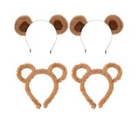 FFDHWU 4 Brown Bear-Shaped Headbands, Soft Plush Design, Holiday Party Decoration, Cute Simulation Accessories, Daily Face Wash And Wear.