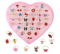 FFDHWU 46 Pieces Of Children'S Rings, Cartoon Children'S Rings, Cute Rings, Creative Rings, Girls' Dress-Up Accessories
