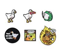 FFDHWU 6 Pieces Of Fun And Cute Embroidered Patches, Backpack Patches, Embroidered Patches, Duck Applique Patches, Fun Badges, Duck Applique, Embroidered Duck Patches