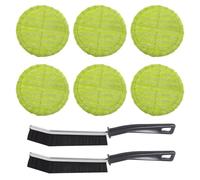 FFDHWU 6 Pieces Of Mop Replacement Cloths And 2 Pieces Of Crevice Brushes, Round Cleaning Cloth, Multi-Functional Cleaning Tool, Suitable For Cleaning Rooms, Bathrooms And Kitchens