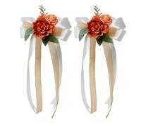 FFDHWU 6 Pieces Of Wedding Car Decoration Flowers, Retro Simulation Roses, Exquisite And Romantic, Suitable For Car Layout And Wedding Atmosphere Creation.