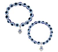 FFDHWU Blue Evil Eye Beaded Guardian Bracelet - Lucky Blessing Cat Eye Protection