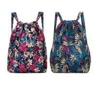 FFDHWU Plant-Printed Large-Capacity Backpack Set - 2 Pieces Lightweight Portable Outdoor Sports Water-Repellent Bags