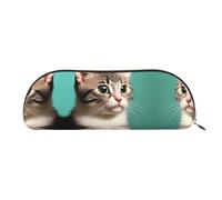 FFGhjk A curious cat Printed portable pencil case, easy to carry around, perfect for office use