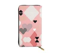 FFGhjk Abstract Love Chart Patterned leather long wallet with zipper compartment for women. Checkbook and credit card holder.