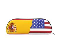 FFGhjk American Spain Flag Printed portable pencil case, easy to carry around, perfect for office use