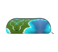 FFGhjk An island in the ocean Printed portable pencil case, easy to carry around, perfect for office use