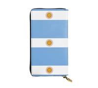 FFGhjk Argentine flag Patterned leather long wallet with zipper compartment for women. Checkbook and credit card holder.