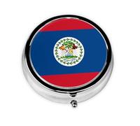 FFGhjk Belize Flag Printed Round Pill Box can be stored in Pocket or Handbag