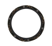 FFGhjk Black Gold Marble Printing Steering Wheel Cover 15 inches Elastic Stretch Steering Wheel Cover Surround Comfortable Grip