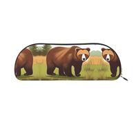 FFGhjk Brown bear walking Printed portable pencil case, easy to carry around, perfect for office use