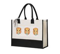 FFGhjk Cartoon cute little lion Printed Canvas Gift Bag - Fashionable Beach Tote Bag for Wedding Guest Gifts, Shopping, Beach Vacation