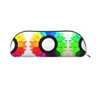 FFGhjk Colored crayon circles Printed portable pencil case, easy to carry around, perfect for office use