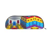 FFGhjk Colorful Building Blocks Printed portable pencil case, easy to carry around, perfect for office use