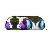 FFGhjk Colorful cow's head Printed portable pencil case, easy to carry around, perfect for office use