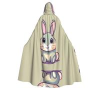 FFGhjk Cute little bunny Printed hooded cloak, holiday party costume, cosplay wizard witch cloak