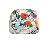 FFGhjk Cute White Tiger Printed Car Headrest Covers Single Pack - Anti-Stain and Dust Cover for Car/Truck/Vancouver Interiors