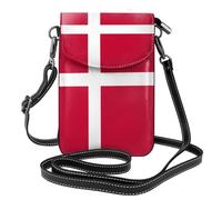 FFGhjk Danish flag Women's mobile phone crossbody bag, lightweight wallet and waist bag, perfect for everyday travel.