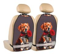 FFGhjk Gentleman-like dog patterned Car seat anti-kick storage pad suitable for protecting car seats and storing items